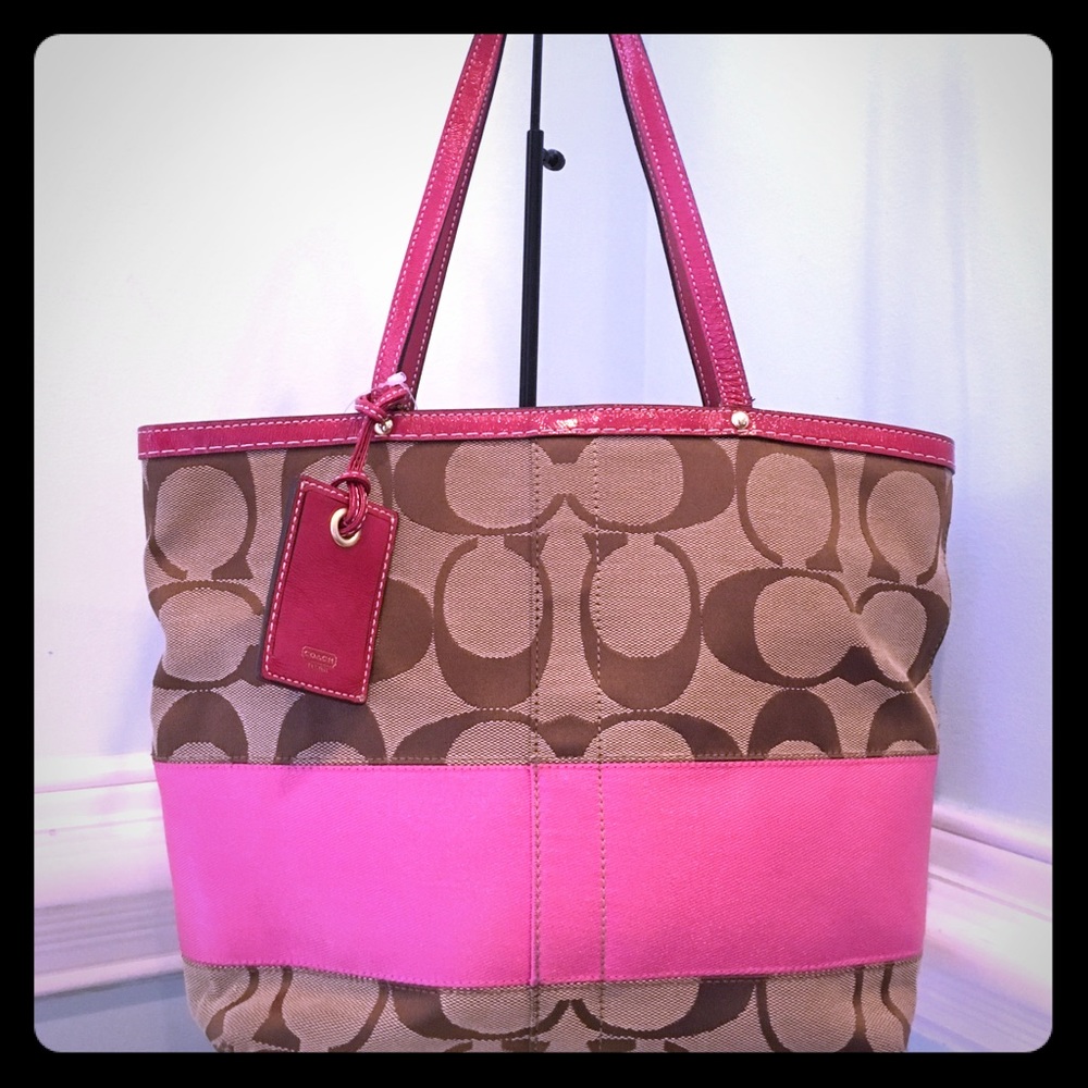 Coach Signature Stripe Tote